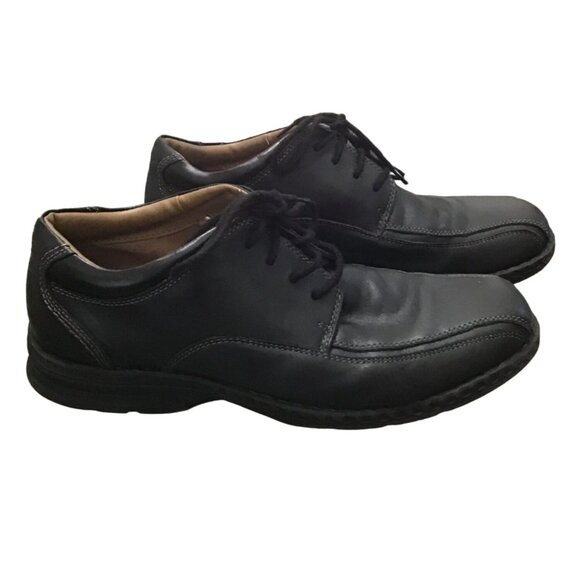 G.H. BASS & CO. MENS BLACK OXFORDS LEATHER UPPERS LACE UPCASUAL DRESS SHOES 11.5 - Picture 4 of 8